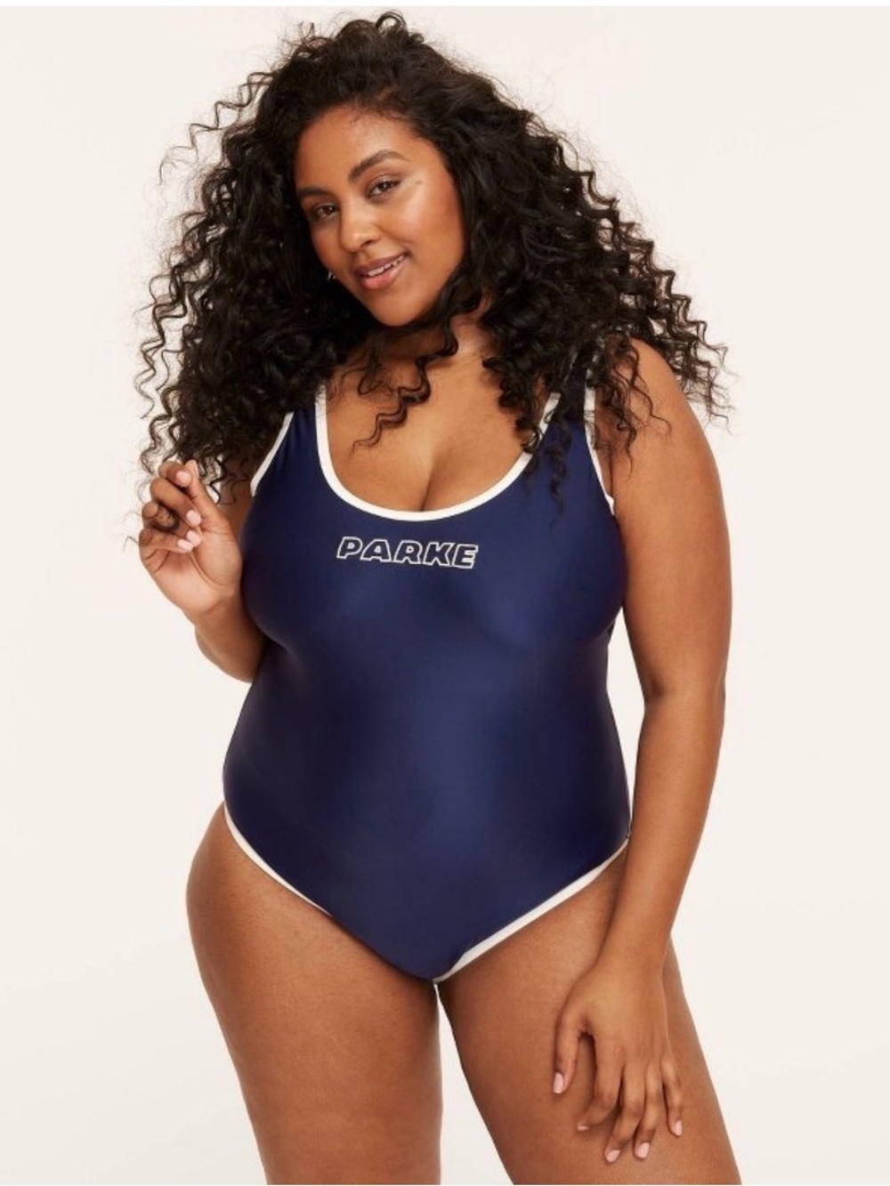 Women’s 90s One Piece Swimsuit PARKE X Target Navy Blue NWT